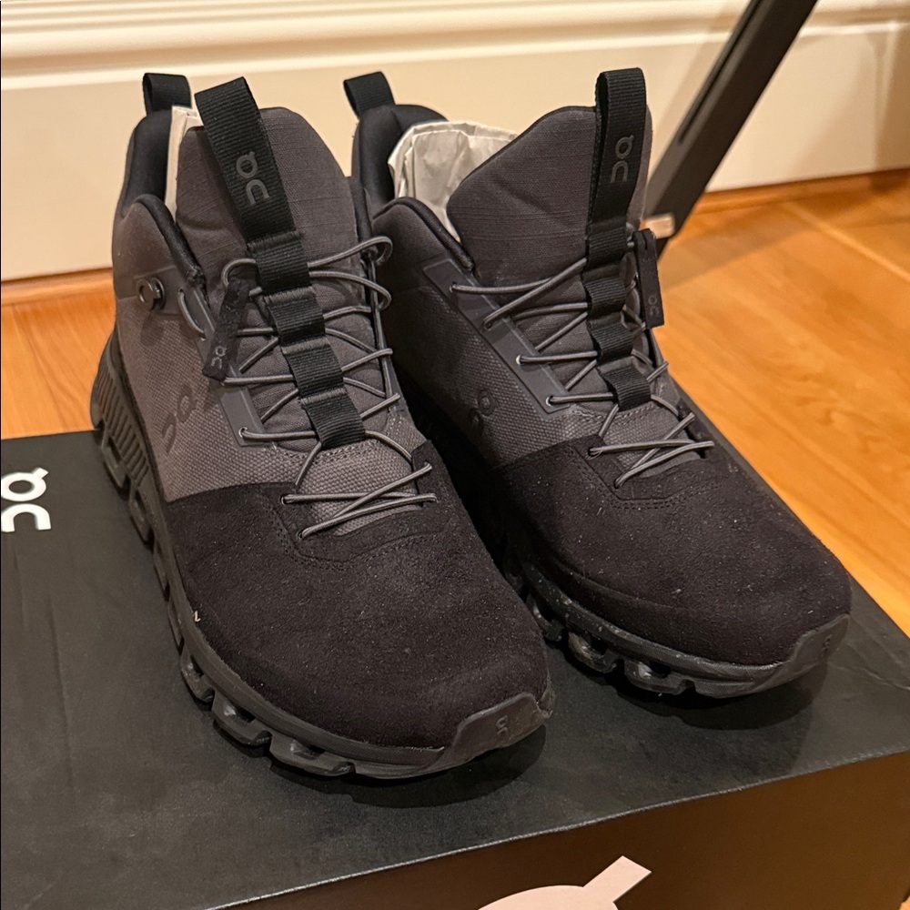 On Running Men's Cloud Hi Waterproof Sneakers - Black/Charcoal